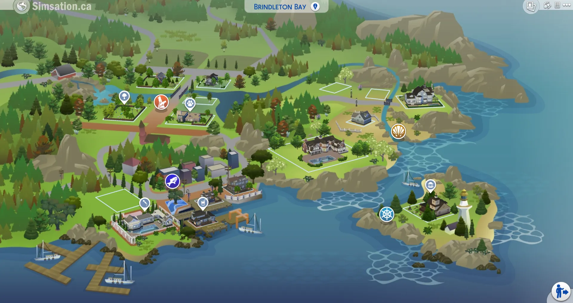 Unlabelled map of Brindleton Bay